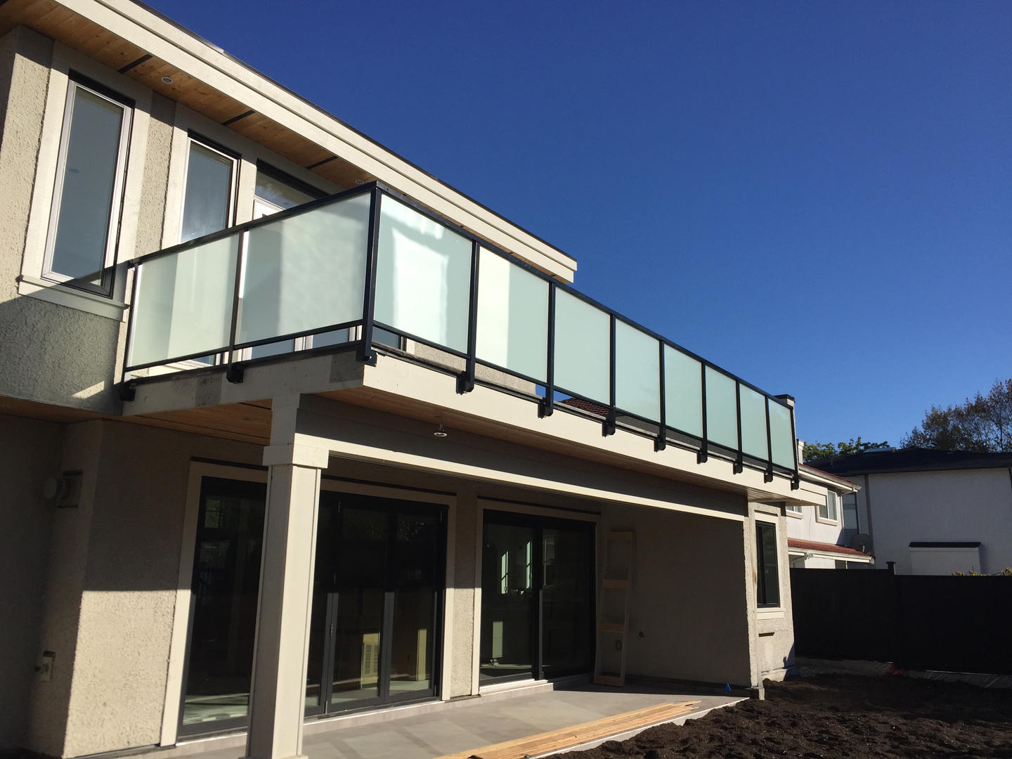 Modern glass railing