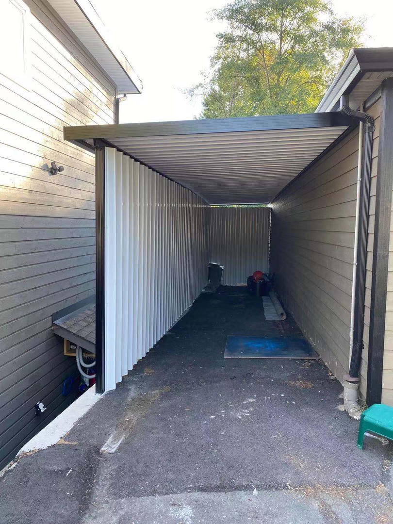 Carport with siding 