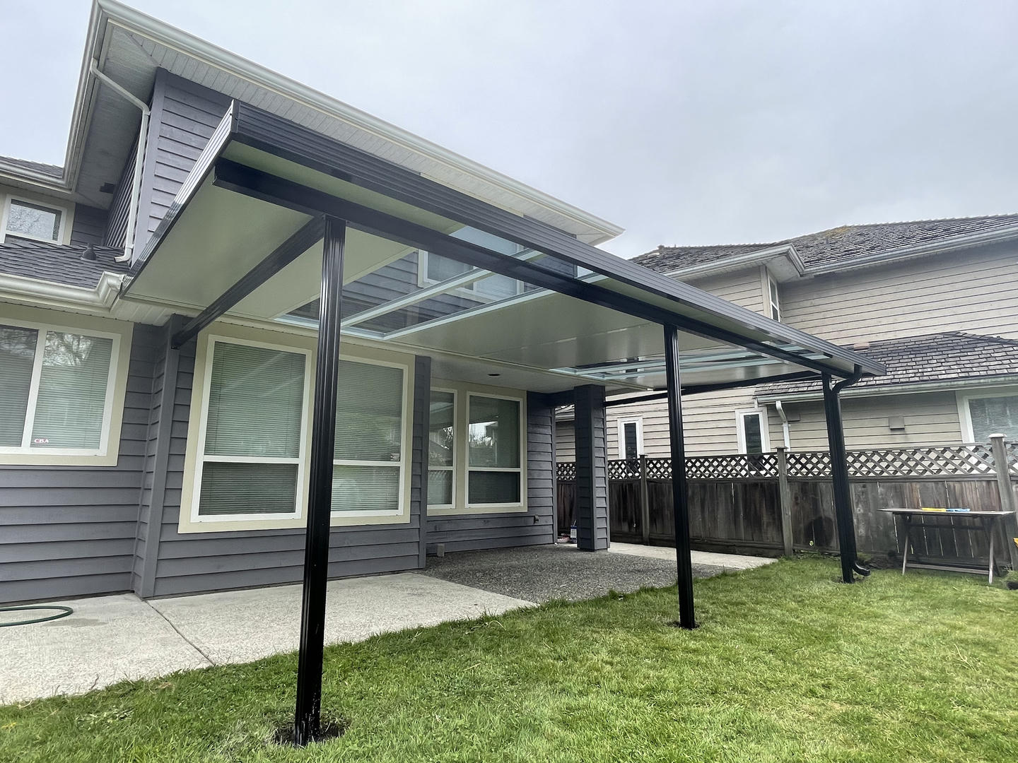 Insulation patio cover with glass