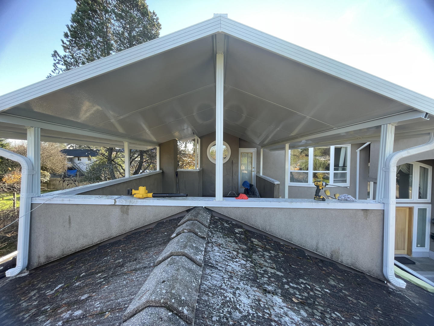 Insulation patio cover with gable roof